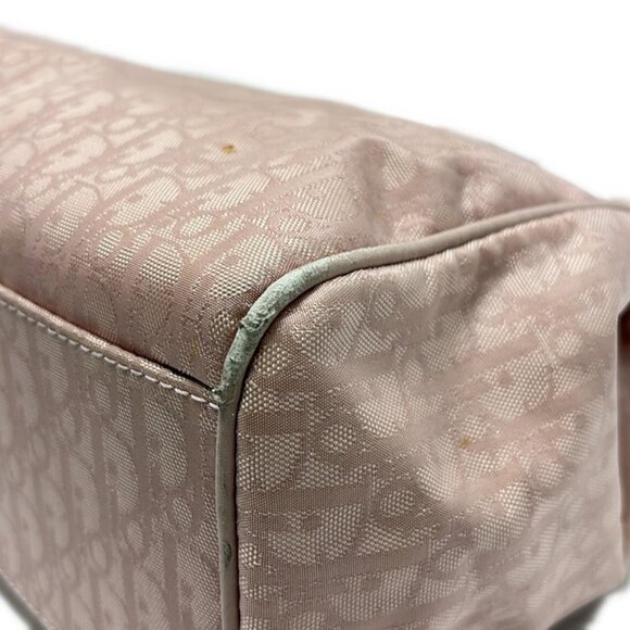 Auth DIOR/ChristianDior Lovely - Pink Nylon Leather Tote Bag - Picture 9 of 10